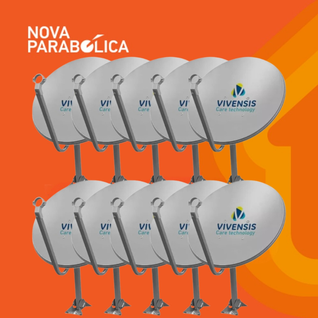 KIT NOVA ANTENA PARABÓLICA VIVENSIS BANDA KU COM 10 UNIDADES em Oferta na Shopee