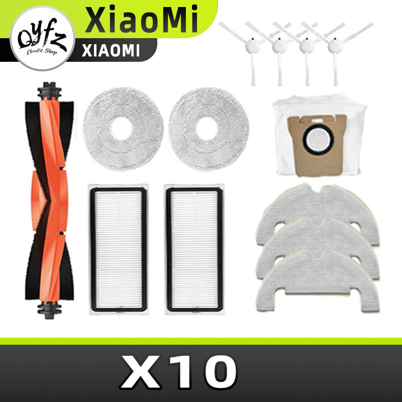Qyfz adequado para Xiaomi robô X10 B102GL robô aspirador de pó acessórios principais escova lateral …