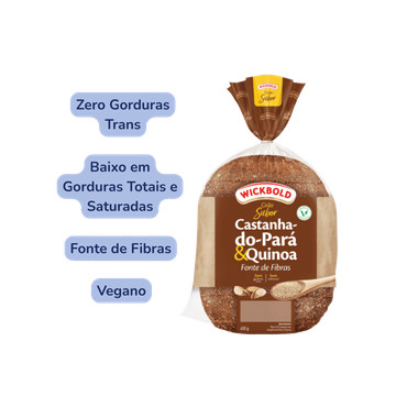 Pão de Forma sabor Castanha-Do-Pará & Quinoa Wickbold
