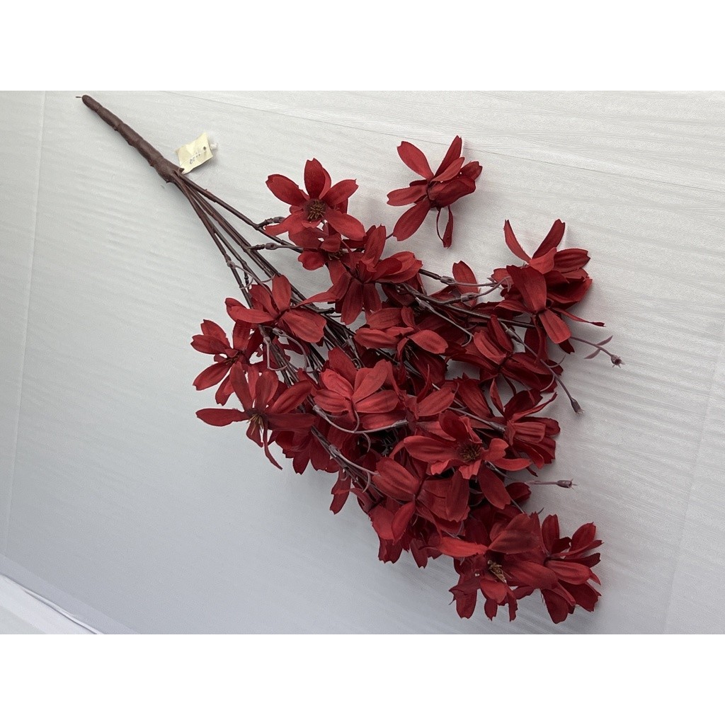 Flores vermelhas artificiais macieira, cerejeira, seda para decoração de sala, casa,vermelha