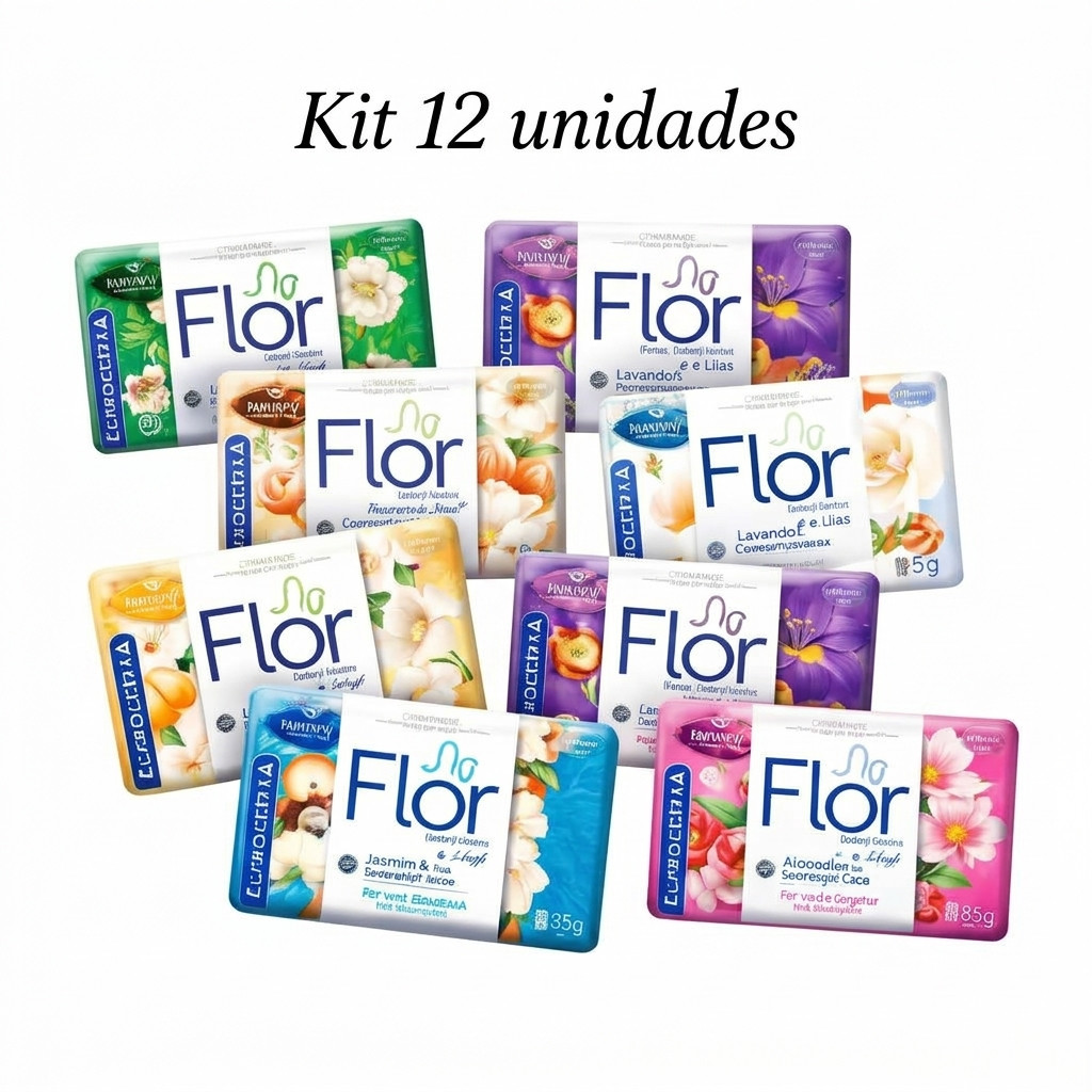KIT COM 12 SABONETE FLOR DE YPÊ 85g