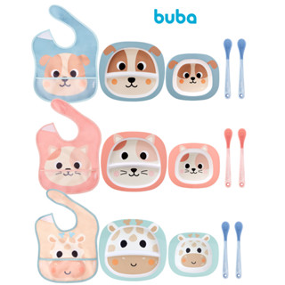 Kit Introdução Alimentar Buba com Babador Impermeável, Pratinho Raso, Pratinho Fundo Bowl, Kit Colheres Termossensíveis em Oferta na Shopee