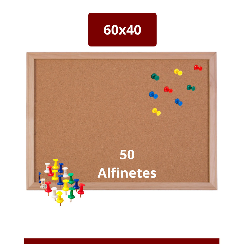 Quadro Aviso Cortiça Moldura MDF 60x40
