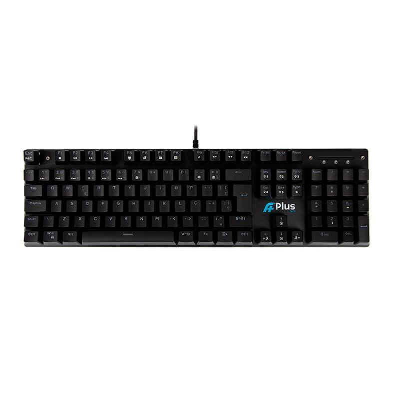 Teclado Mecanico Gamer A+ Plus Tech Khan, Rainbow, ABNT2, Switch Marrom, USB, Preto, AP-KB-3993