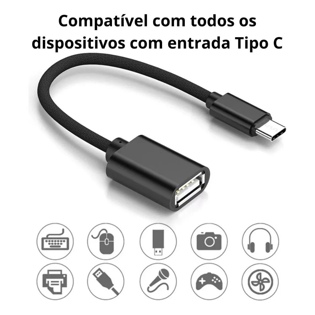 Adaptador OTG USB-C Para USB 3.0 Pendrive Mouse