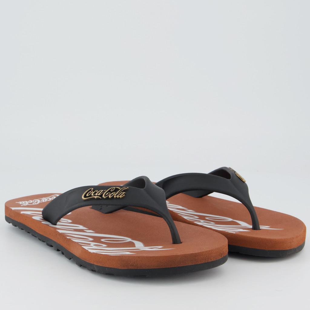 Chinelo Coca Cola Wave Jet Spencerian Marrom e Preto · foto 2
