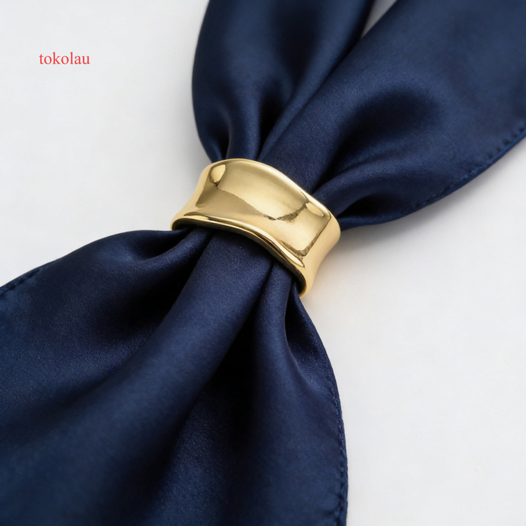 Fivela De Seda Com Anel De Lenço Ondulado Para Mulheres – Suporte De Moda Simples Deslizante Perfeito Lenços De Pescoço , Cachecóis E Roupas Córne