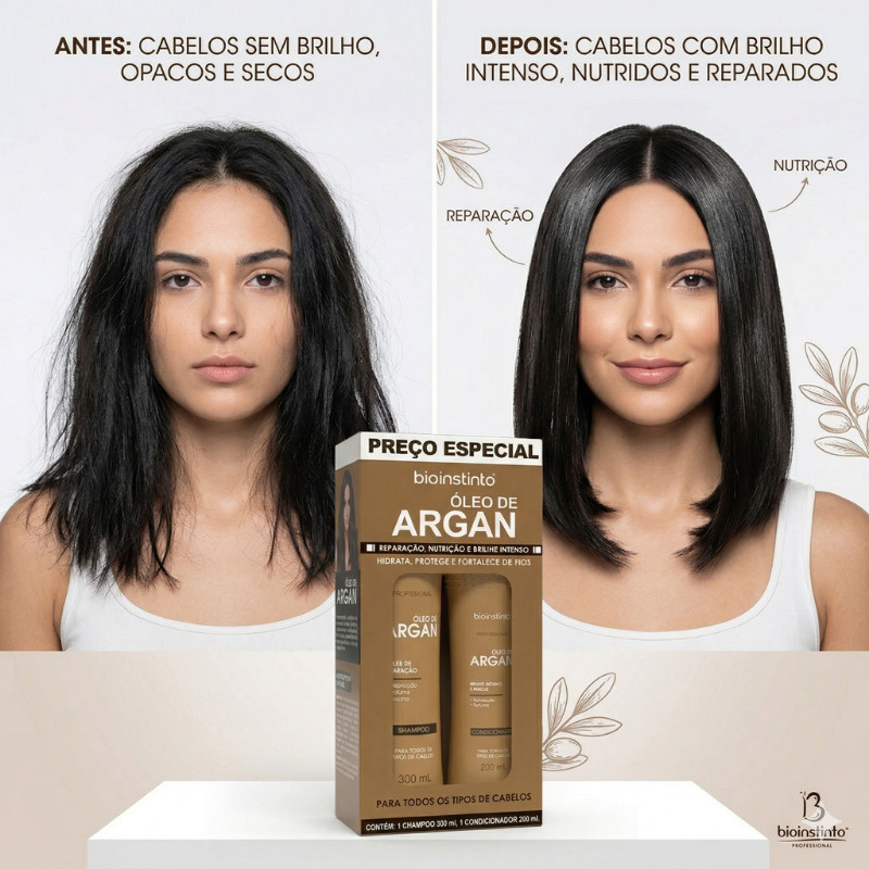 Kit 4 shampoo e condicionador para todos os tipos de cabelos Atacado Bio instinto — imagem 2 de 2