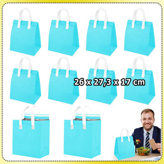 10 Azul claro Bolsa térmica para alimentos bolsa para comida viagem bolsa térmica bolsa para piquenique bolsa entrega