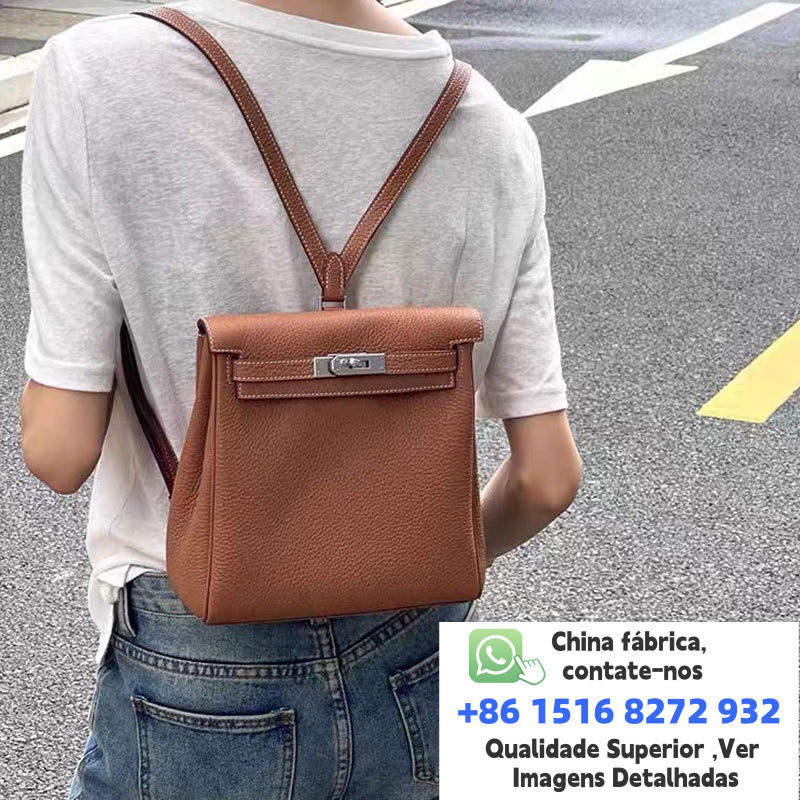 T texturizado couro genuíno Kelly mochila primeira camada mochila de couro saco escolar mesmo estilo mochila pequena