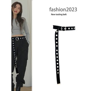 Macacão na moda cinto decorativo feminino simples All-Match moda cinto hip-hop Punk cinto cintura estreita hip-hop cinto