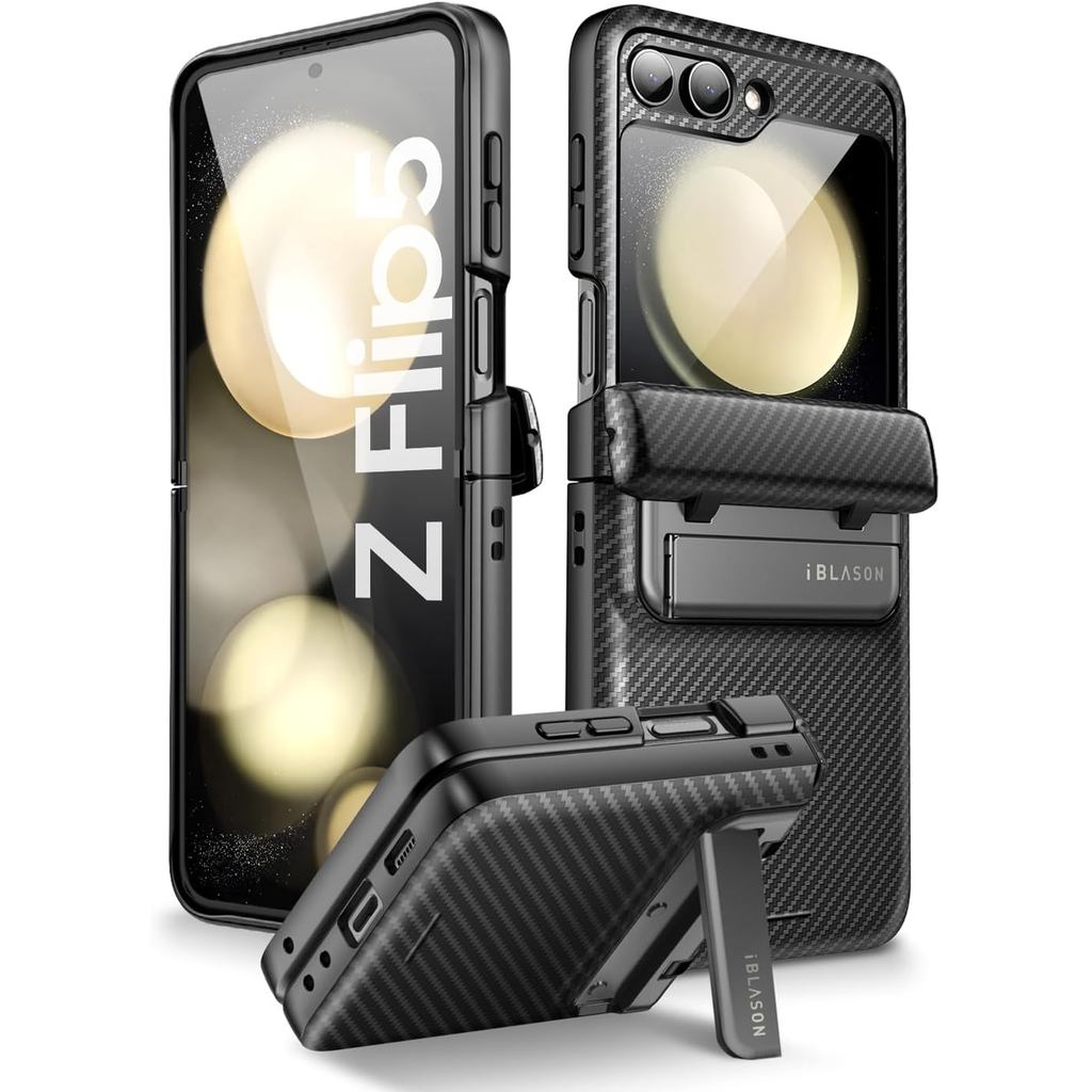 Capa i-Blason Journey para Samsung Galaxy Z Flip 5 (2023) com Protetor de Tela Integrado e Suporte, Capa Protetora Robus