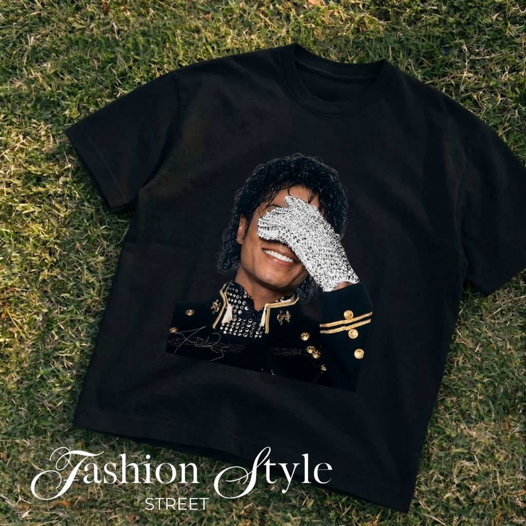 Camiseta Michael King Of Pop Rei Do Pop Jackson Música Ídolo Luva Prata Pop Art Urbana Casual