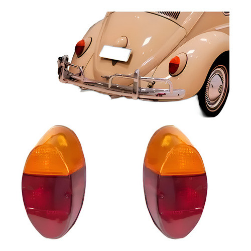 Lente Da Lanterna Traseira Ambar Fusca 1967 1968 1969 Bicolor 650356