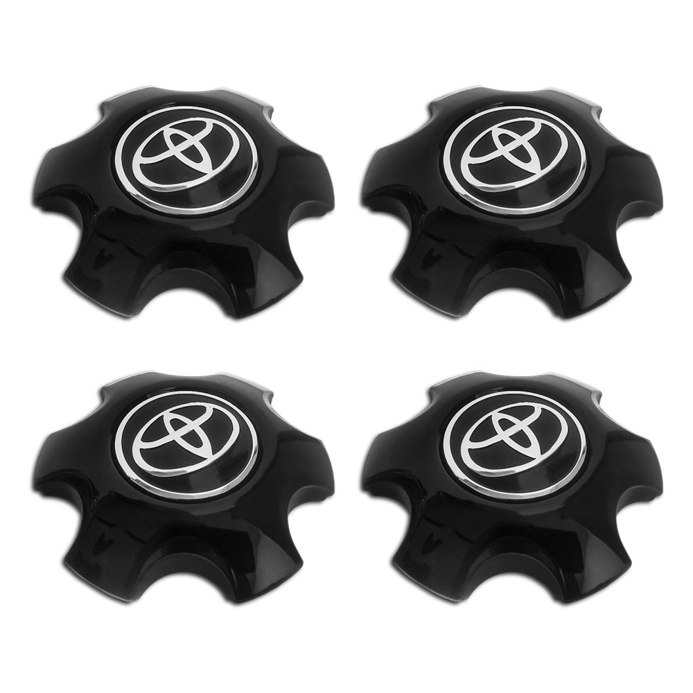 Kit 4 Calota Tampa Meio Para Roda Hilux Sw4 Liga Leve 2020 2021 2022 2023 2024 Preto