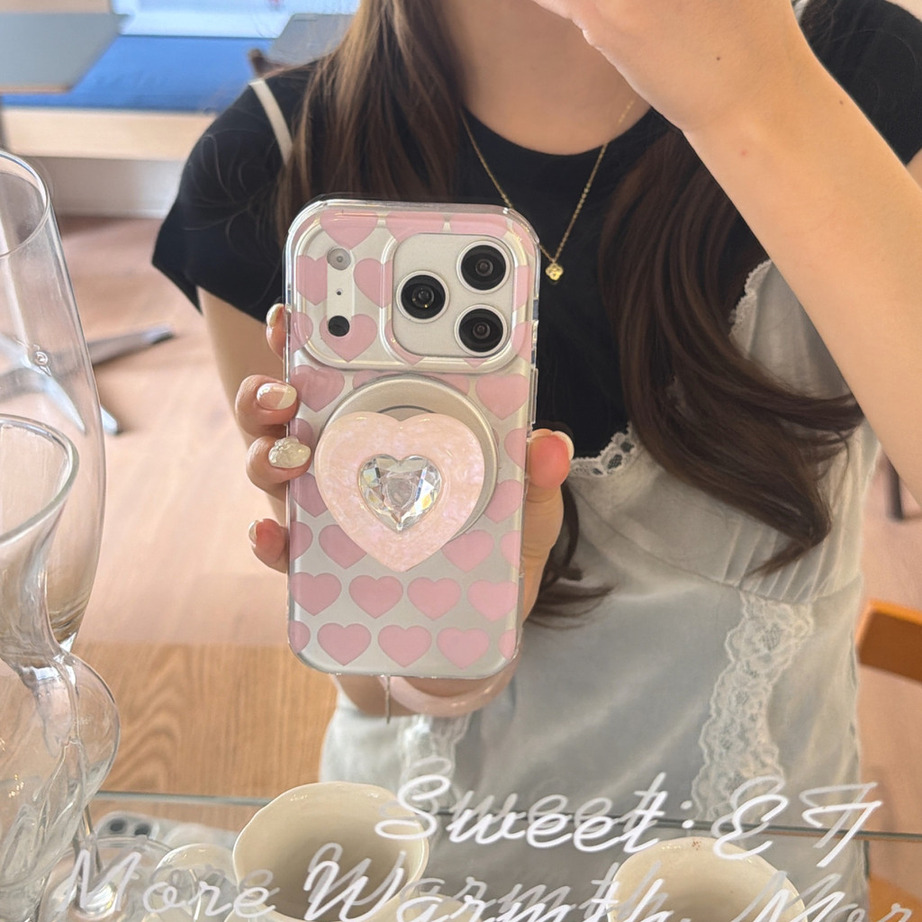 Capa de Celular Espelhada Prata Coração Ideal para Fotos no Espelho iPhone