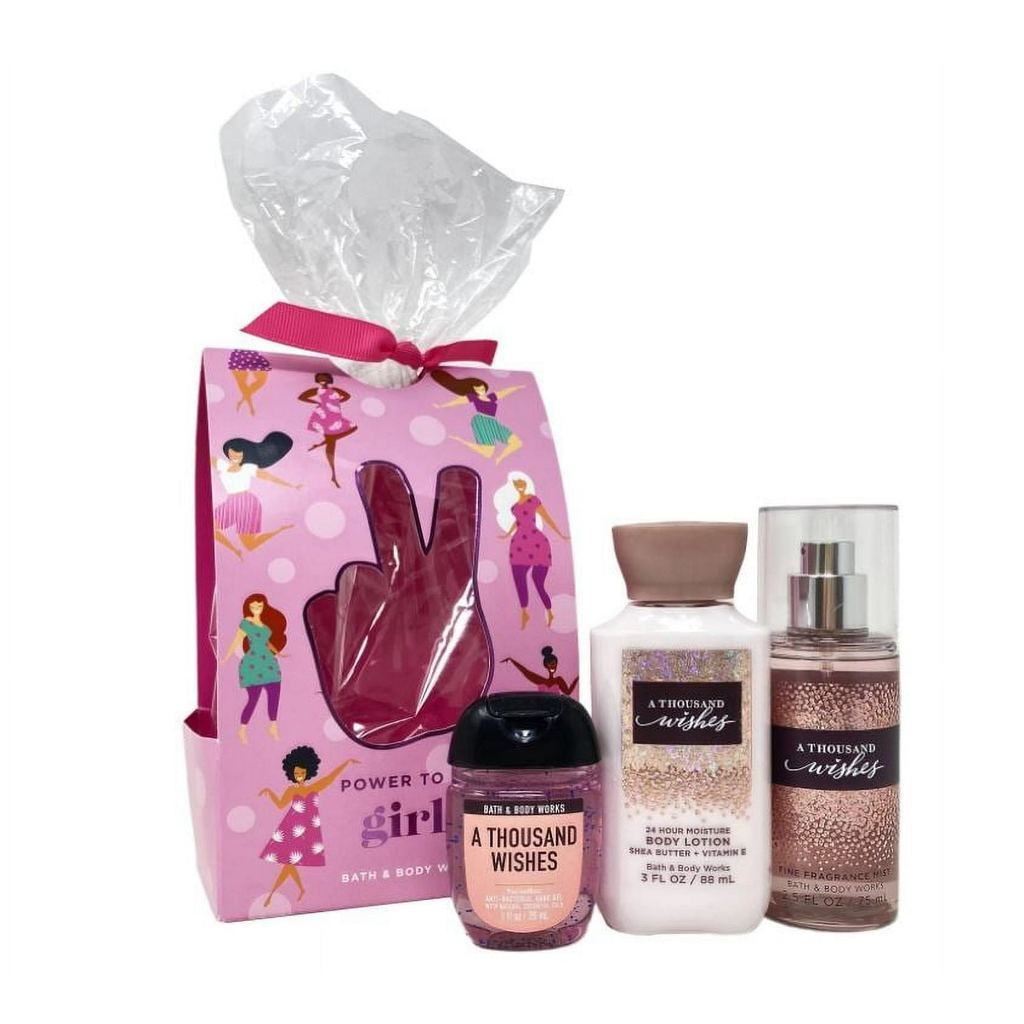 Kit Travel Size A Thousand Wishes Bath & Body Works: Body Splash 75ml + Body Lotion 88ml + Alcool em Gel 29ml