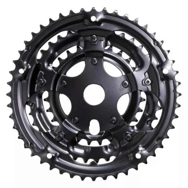 Roda Dentada Coroa Tripla Engrenagem 28/38/48 Dentes P/ Pedivela Monobloco Bike de Marcha Aro 26