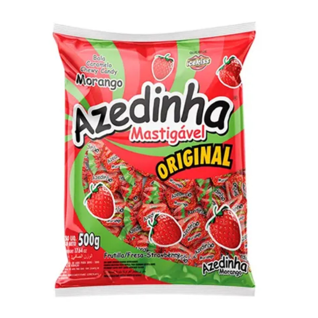Bala Mastigável Azedinha Morango 500g | Doce com Toque Azedinho