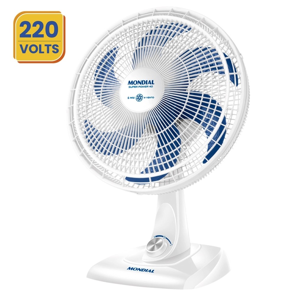 VENTILADOR MESA 40CM SUPER POWER 220V BRANCO MONDIAL