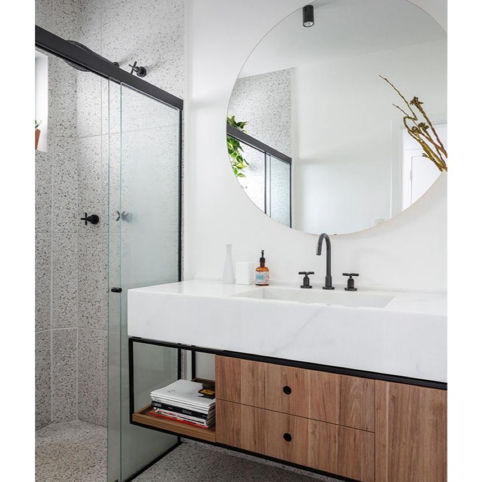 Espelho Redondo 80cm Lapidado Habitat Moderno Decorativo C/SUPORTE em Oferta na Shopee