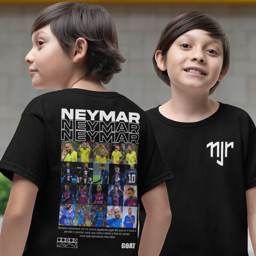 Camiseta Infantil Neymar Jr Futebol Seleção Brasileira Unissex