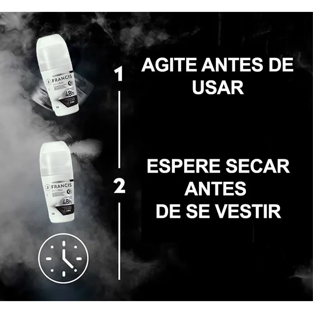Detalhes do Desodorante Roll On Francis Invisible 50ml