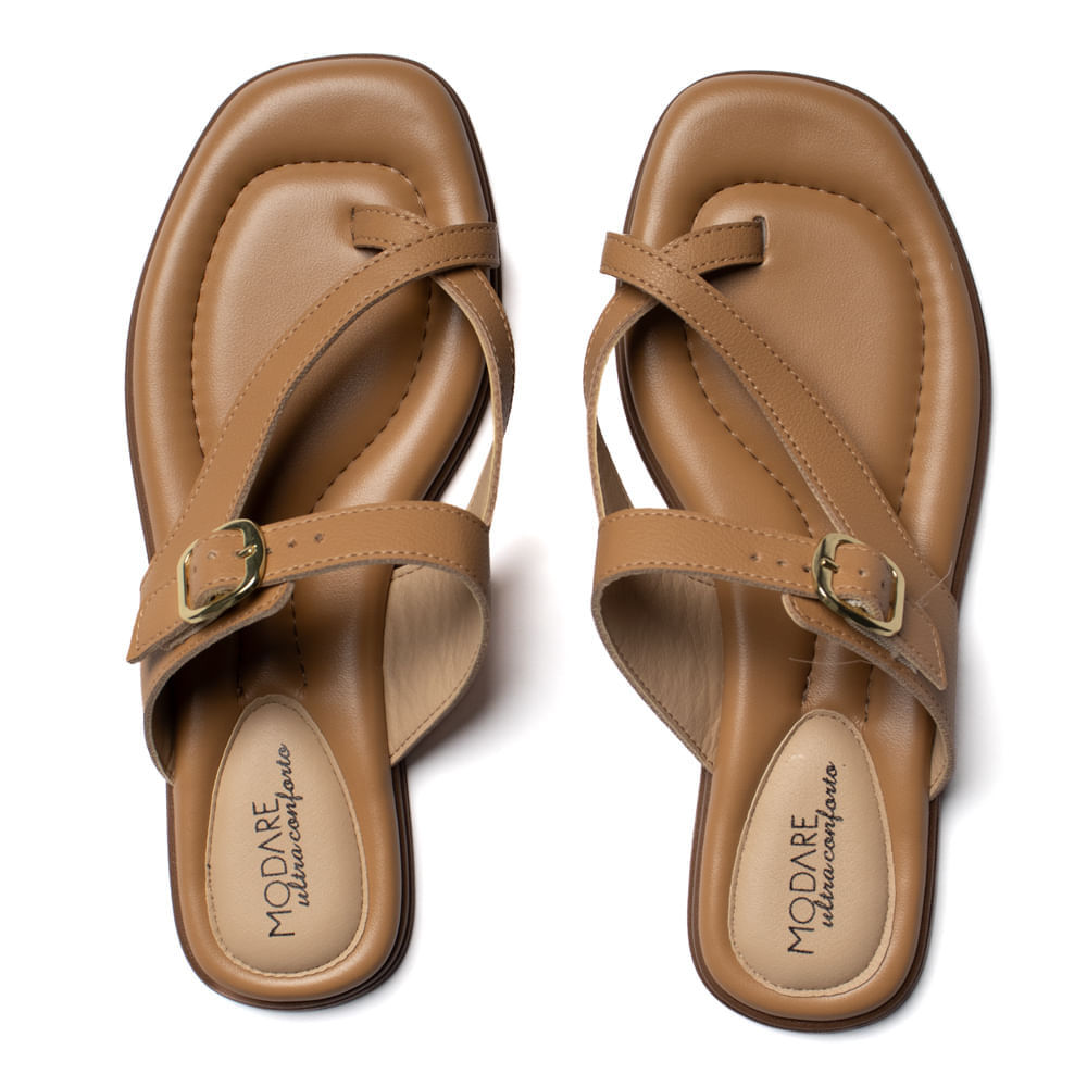 Rasteira Feminina Modare com Fivela Bege Escuro