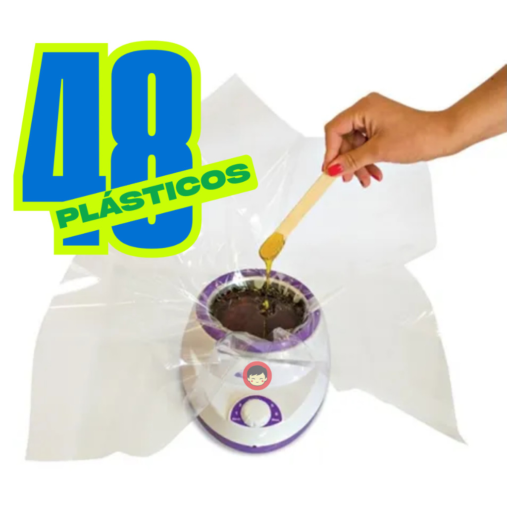 REFIL PLÁSTICO DESCARTÁVEL C/48 AQUECEDOR TERMOCERA PANELA DEPILAÇÃO CERA QUENTE  50x50CM