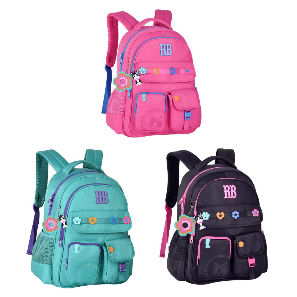 Mochila de Costas Rebecca Bonbon Flower Power 17,5" em Oferta na Shopee