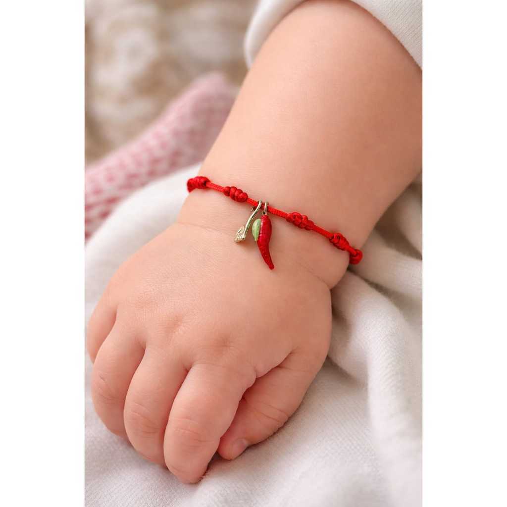 🌶️🧿  Pulseira Fio Vermelho 7 Nós Bebê Proteção Figa e Pimenta Vermelha – Ajustável em Oferta na Shopee