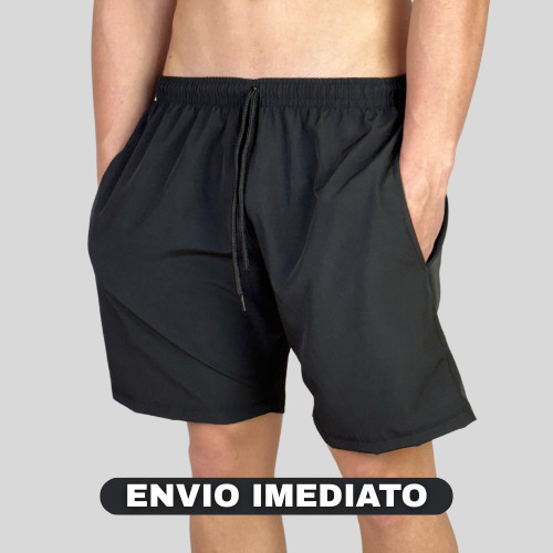 Bermuda Tactel com Elastano Leve Lisa Masculino Básico para Academia Corrida Futebol Treino