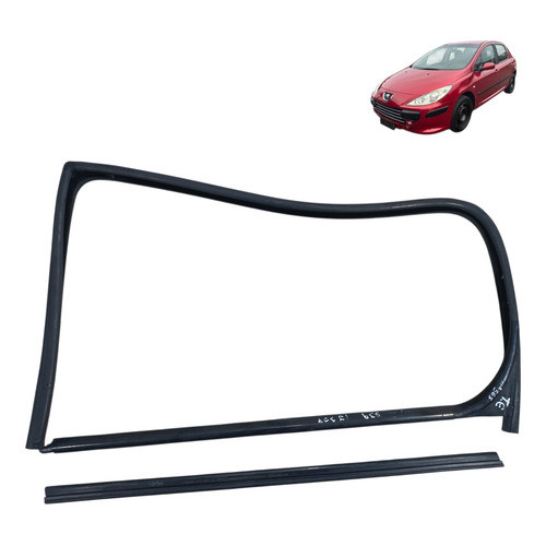 Kit Pestana Canaleta Traseira Lado Esquerdo Peugeot 307 2008 Preto