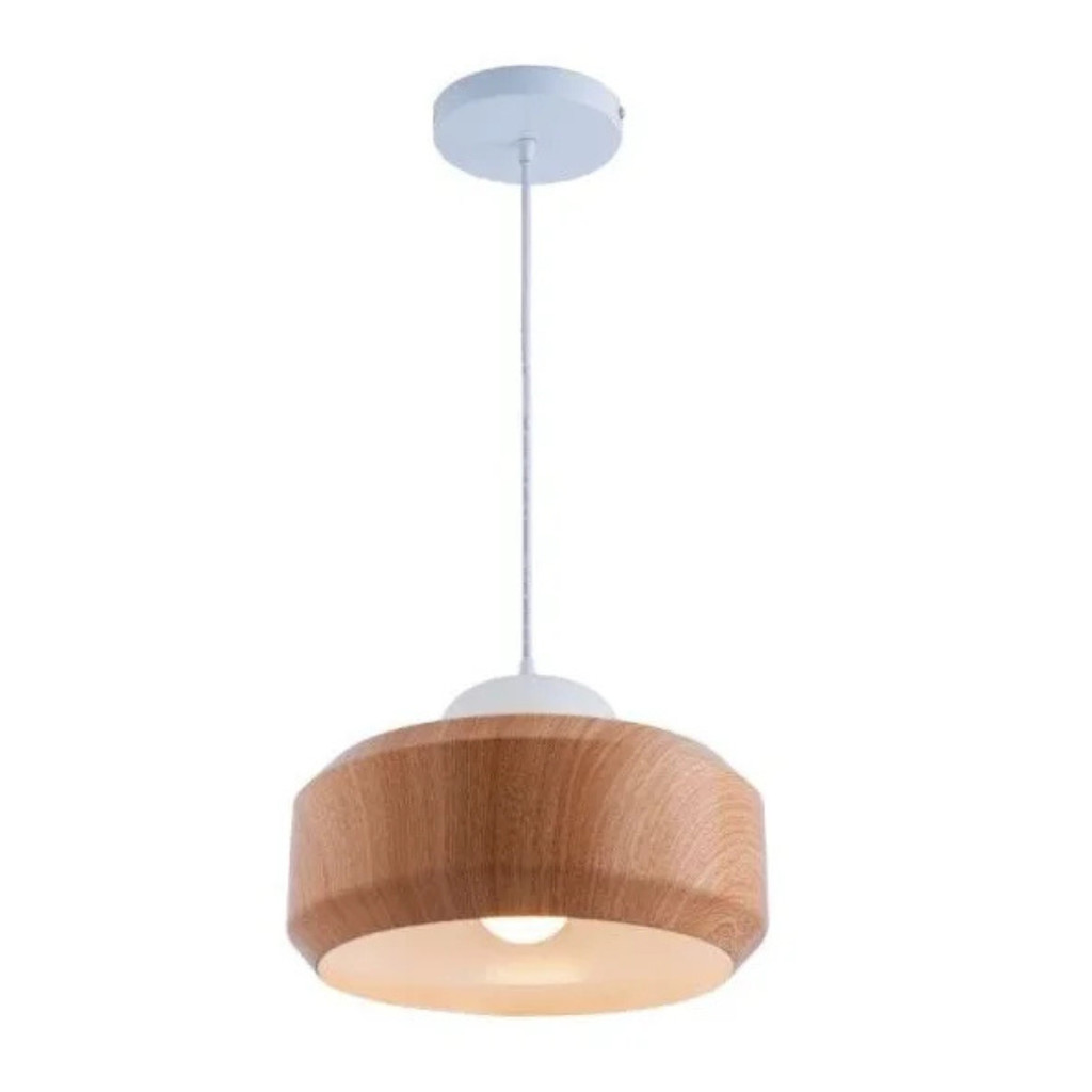 Luminária Pendente Rpx Vittra Wood Efeito Madeira E27 Bivolt