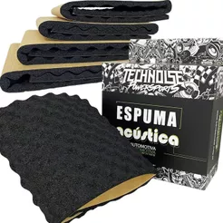 Espuma Acústica Technoise Aqua Block 23mm Kit 4 Folhas Térmica Automotivo