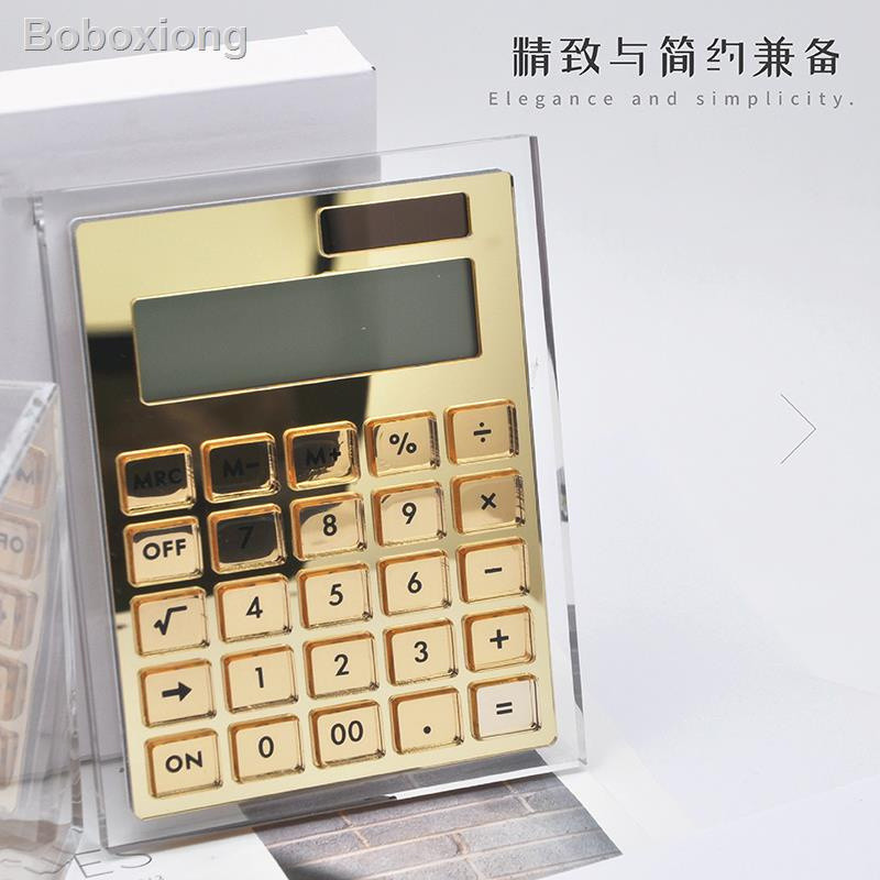 8.8 Atividades Menor Preço Calculadora Acrílica Transparente Dorada { Produtos Prontos)/Papelaria 4GBS