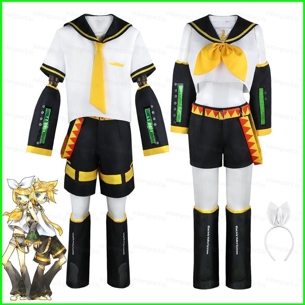 3 VOCALOID Kagamine Rin/Len Cosplay JK Calças Curtas Conjunto Top Terno De Marinheiro Traje Uniforme De Anime em Oferta na Shopee