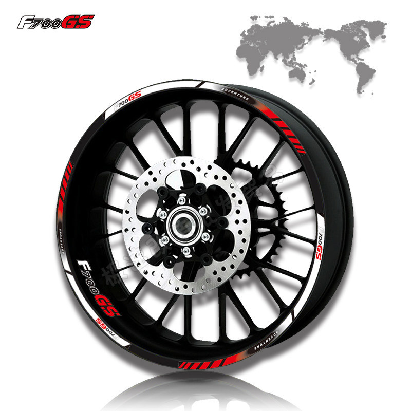 Adequado para bmw bmw F700GS motocicleta aro de aço adesivo 17 '63cm reflexivo à prova dwaterproof água aro decalque