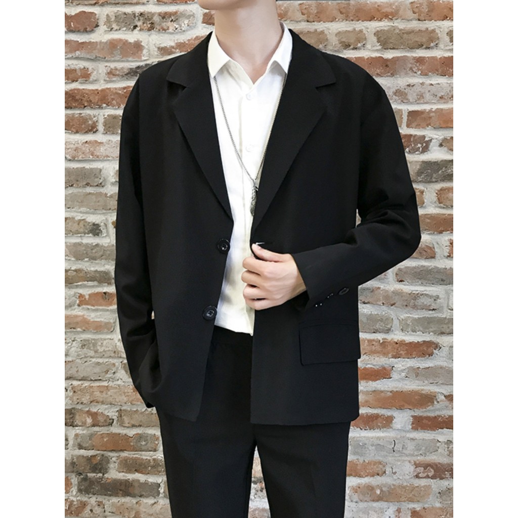 Primavera outono Casual terno jaqueta masculina versão coreana na moda pequeno terno oversize solto rufião bonito All-Ma