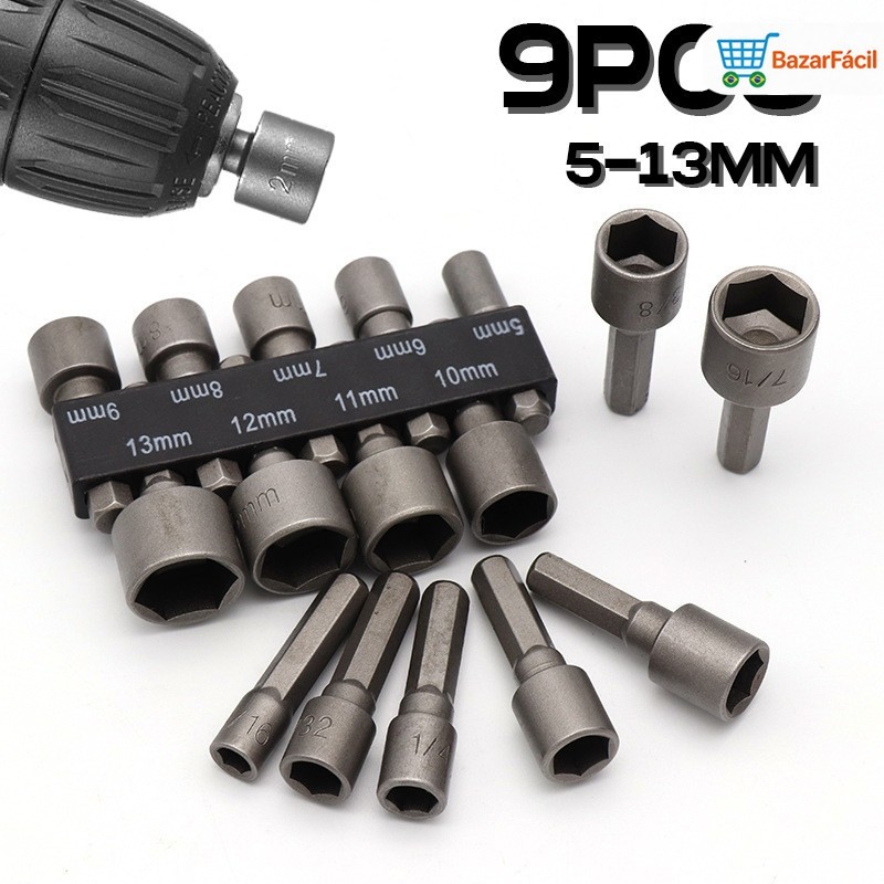 Kit de Soquetes Canhão 5-13mm - Bits Multifuncionais Profissionais para Oficina e Casa