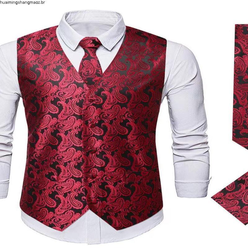 Colete Social Masculina Estilo Luxo Retrô Slim Fit Casaco Para Casamento Banquete Negócios