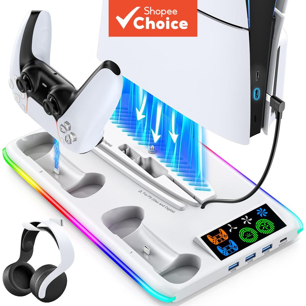 Ventilador de refrigeração OIVO com estação de carregamento para PS5/PS5 PRO/PS5 Slim com carregador duplo para