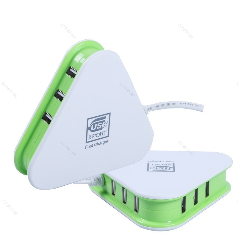 6 USB 5V 2A Adaptador De Fonte De Alimentação AC DC Parede Carregador Inteligente Plugue De Carregamento Ue BR20B