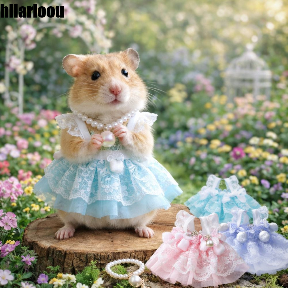Saia De Renda Para Hamster HILARIOOU , Com Colar De Pérolas Feito À Mão , Colete Pequeno Animais De Estimação , Roupas C