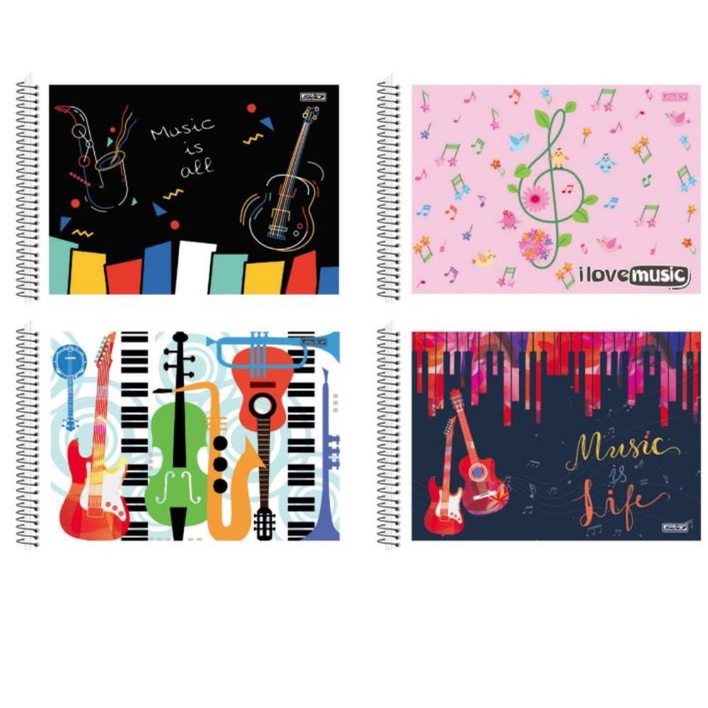 CADERNO ESP 1/4 DPLEX 40F MUSICA - 10389 - UNITÁRIO E SORTIDO