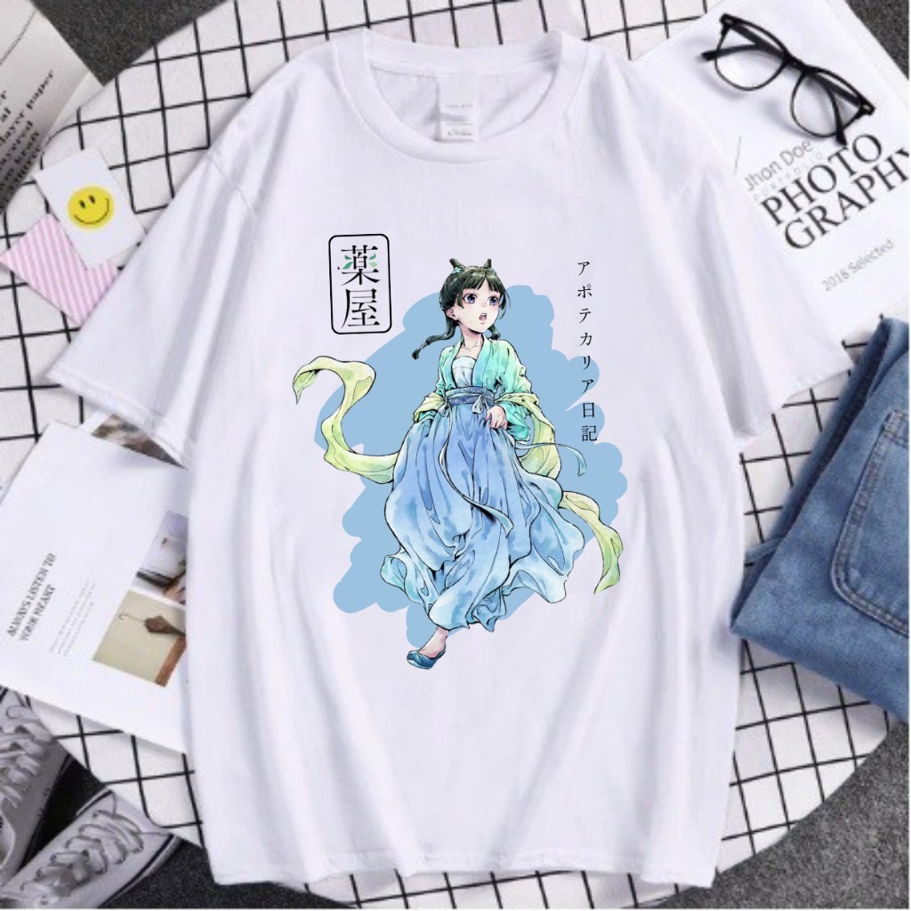 Camiseta  Anime The Apothecary Diaries Personagens 100% Algodão Unissex Estampada Slim Várias Cores