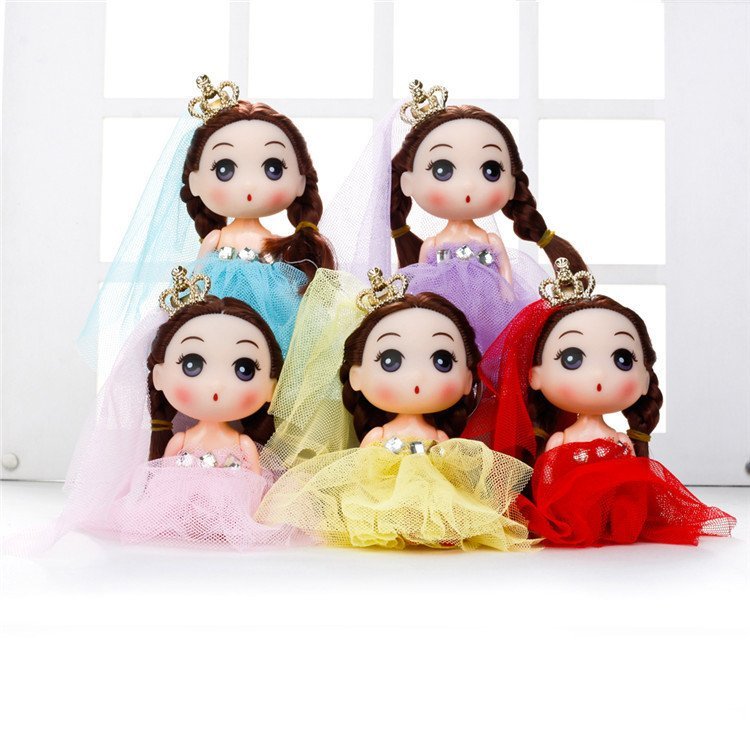 Chaveiro de Boneca Barbie Misteriosa Hengchao de 12cm, Vestido de Noiva, Coroa de Princesa, Brinquedo de Vinil, Presente