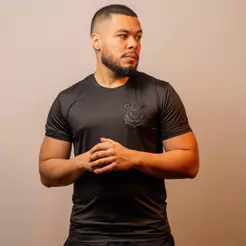 Camiseta Corinthians Coimbra Brasão Preta