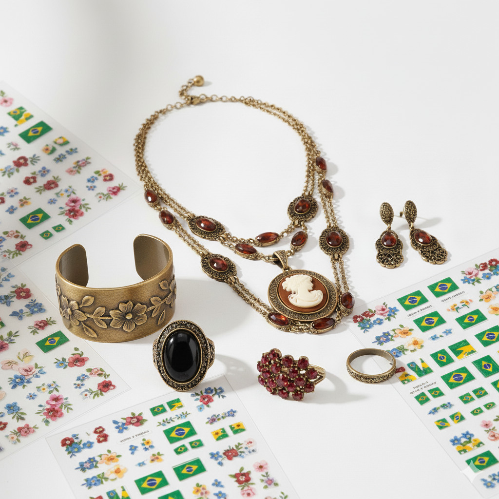 Kit 50 Bijuterias Sorrtidas Tiaras Aneis Colares Brincos
