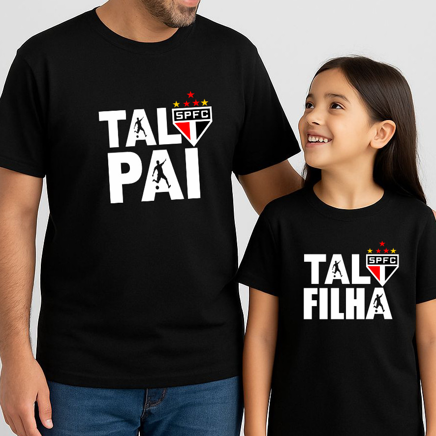 Lindo Kit Pai e Filha Camisetas Futebol Personalizadas Conjunto Esporte  Kit 2 Camisa Resistente e Qualidade Premium